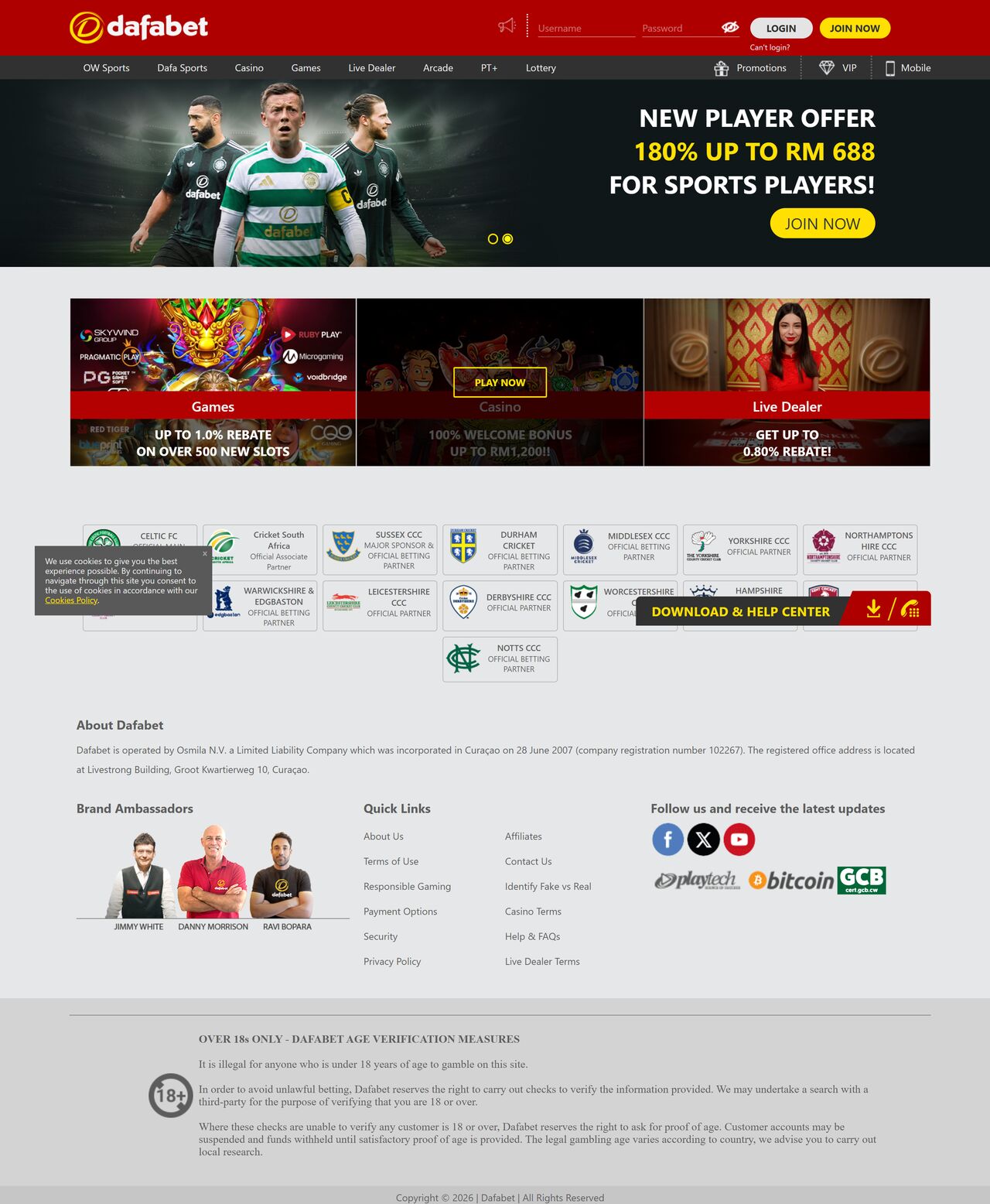 Website Like Dafabet — full page walkthrough